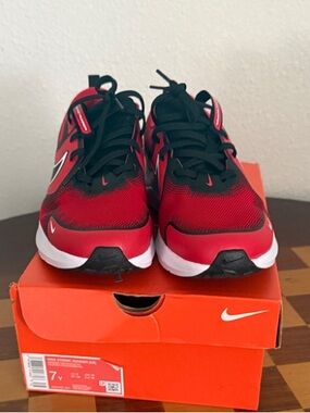 Nike Kids Red and Black Lace-Up Sneakers